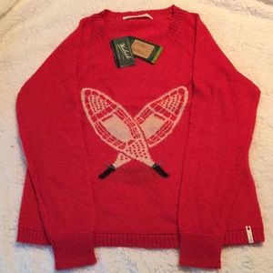 Woolrich Wool Motif Red Sweater with Snowshoe Design